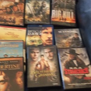 Ten blue ray DVD’s. EUC great selection great val